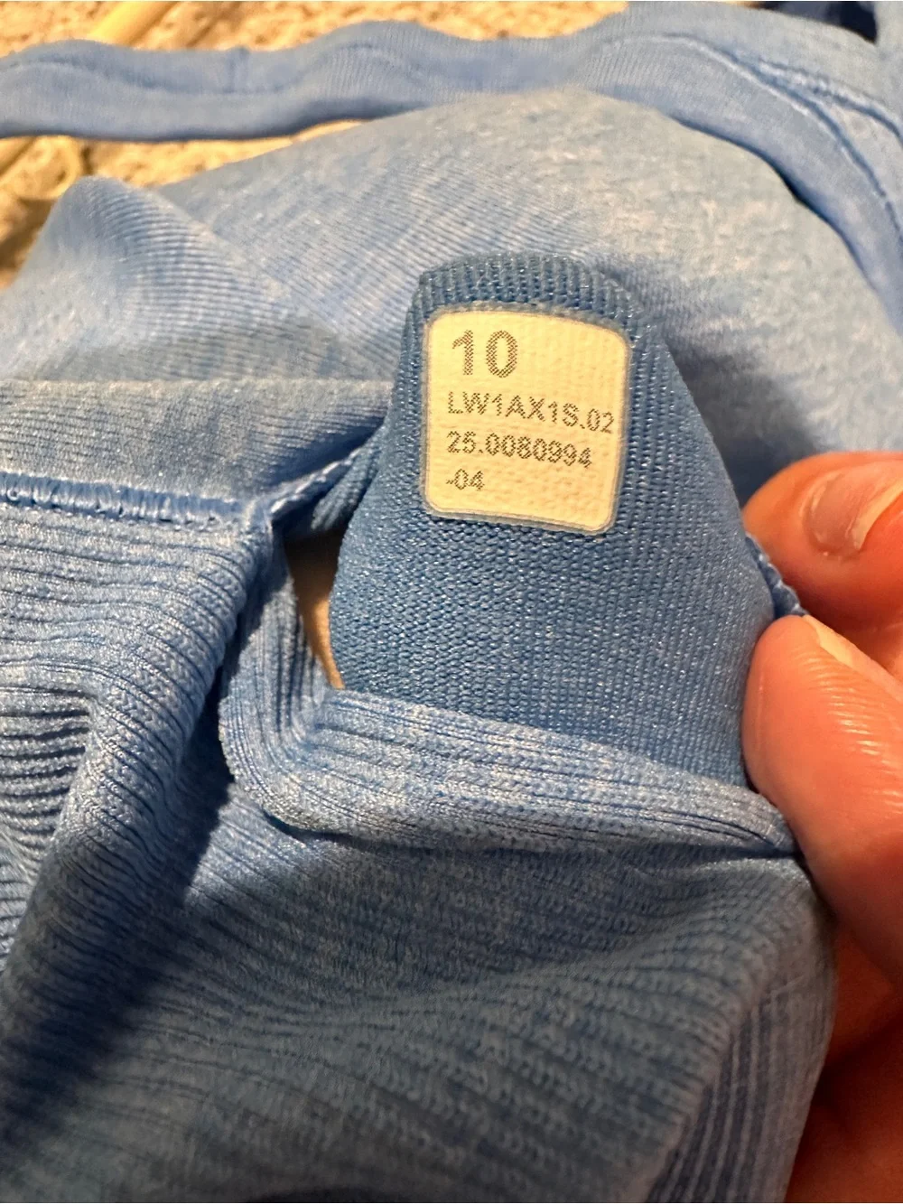 Lululemon Ebb to Street Tank Blue Linen Size 10 Ribbed Built-In Bra